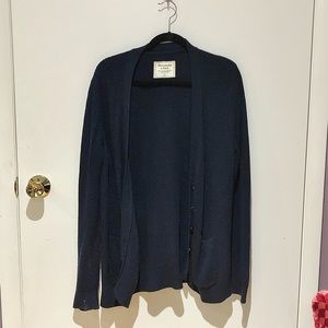 A&F navy blue cardigan